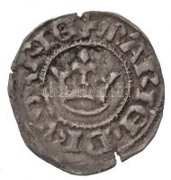 ~1384. Féldenár Ag Mária elő- és hátlapja megegyezik a Huszár: 569. denárral (0,28g/11-12mm) T:2 kis rep. /  Hungary ~1384. Half Denar Ag Maria obverse and reverse identical with the 569. Denar in the Huszár catalogue (0,28g/11-12mm) C:XF small crack CNH: 117.