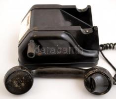 Régi tekerős bakelit telefon, 22×24 cm