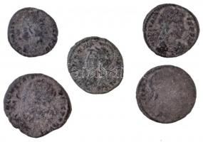 5db-os vegyes római rézpénz tétel a IV. századból T:2-,3 5pcs of various Roman copper coins from the 4th century AD C:VF,F