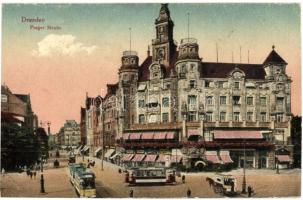 Dresden, Prager Strasse / street view with trams