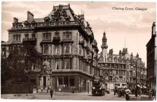 Glasgow, Charing Cross, Grand Hotel, shop of Edward Scott, double decker bus