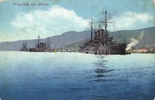 Kriegsschiffe vor Abbazia / K.u.K. Kriegsmarine ironclaid warship by Opatija (Rb)
