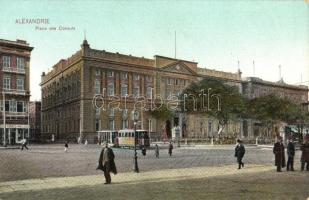 Alexandrie, Alexandria; Place des Consuls / Consulate palace with tram