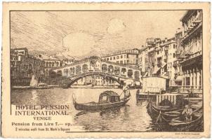 Venice, Venezia; Hotel Pension International / advertisement card