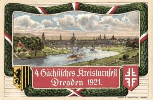 1921 Dresden, 4. Sächsisches Kreisturnfest / Deutsche Turnerschaft 14. Kreis; Amtl. Feldpostkarte Nr. 4. / 4th Saxon Gymnastics Festival, advertisement, So. Stpl