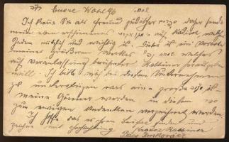 1898 Krausz György jankováci kerületi rabbi saját kézzel írott levelezőlapja / Handwritten postcard ...