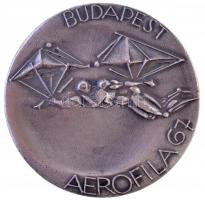 Kiss Nagy András (1930-1997) 1967. Budapest Aerofila 67 / Nemzetközi Légiposta Bélyegkiállítás ezüstözött Br emlékérem (40mm) T:2 kis ph.