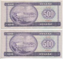1975. 500Ft (4x) sorszámkövetők "E822 050024 - E822 050027" T:II