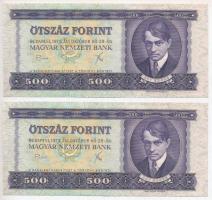 1975. 500Ft (4x) sorszámkövetők "E822 050024 - E822 050027" T:II