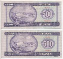 1975. 500Ft (4x) sorszámkövetők "E822 050024 - E822 050027" T:II