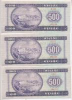 1975. 500Ft (3x) sorszámkövetők "E233 199165 - E233 199167" T:II