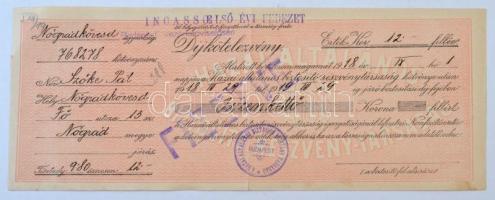 Budapest / Ujpest / Nógrádkövesd / Berczel 1906-1936. 10db-os vegyes váltó és díjkötelezvény tétel, ...