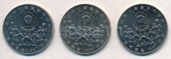 Dél-Korea 1986-1987. 1000W Cu-Ni "1988 Olimpia" (3xklf) T:1-,2
South Korea 1986-1987. 100...