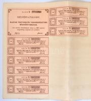 1910. "Magyar Tisztviselők Tarakékpénztár Részvénytársaság" bemutatóra szóló részvénye 250...