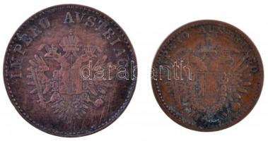 Olasz Államok / Lombardia-Velence 1852V 3c Cu + 1852M 5c Cu T:2,2- Italian States / Lombardy-Venetia 1852V 3 Centesimi Cu + 1852M 5 Centesimi Cu C:XF,VF