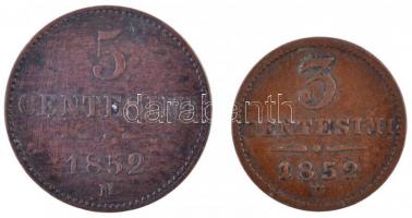 Olasz Államok / Lombardia-Velence 1852V 3c Cu + 1852M 5c Cu T:2,2-
Italian States / Lombardy-Veneti...