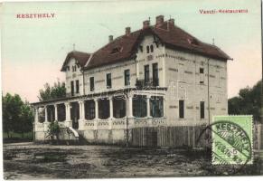 Keszthely, Vasúti restauráció (vendéglő), Mérei Ignácz kiadása. TCV card