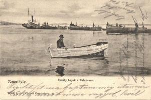Keszthely, Uszály hajók a Balatonon, Hattyú csónak. Mérei Ignácz kiadása