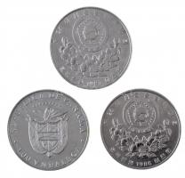 Vegyes: Dél-Korea 1986-1987. 2000W Ni "1988-as Olimpia" (2xklf) + Panama 1988. 1B Cu-Ni &q...