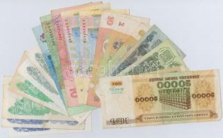 18db-os vegyes külföldi bankjegy tétel, közte Szovjetunió, Ukrajna T:III
18pcs of various banknotes...