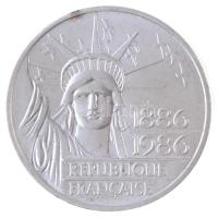 Franciaország 1986. 100Fr Ag Szabadság-szobor centenáriuma piefort T:2 France 1986. 100 Francs Ag Centennial - Statue of Liberty piefort C:XF Krause KM#960