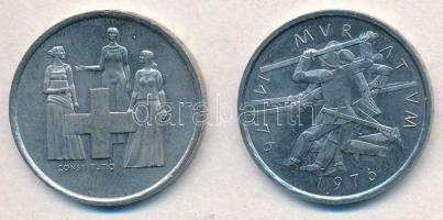 Svájc 1974. 5Fr Cu-Ni "Alkotmány módosítás 100. évfordulója" + 1976. 5Fr Cu-Ni "Murte...