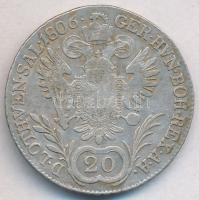 1806B 20kr Ag "I. Ferenc" (6,22g) T:2-,3
Hungary 1806B 20 Kreuzer Ag "Franz I" ...