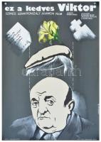 1976 Molnár Gyula (1946-): Ez a kedves Viktor. Francia film magyarországi plakátja, 59,5x39 cm