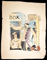 Márffy Ödön (1878-1959): Élő nő. Színezett litográfia, papír (szakadásokkal), jelzett,  29×33 cm