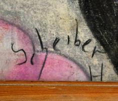 Scheiber jelzéssel: Karmester. Pasztell, papír, üvegezett keretben, 40×31 cm