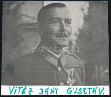 Jány Gusztáv tábornok aláírása gyászértesítőn + fénykép