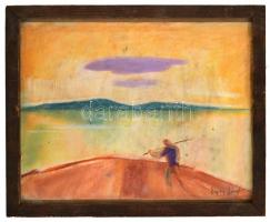 Egry jelzéssel: Fonyód. pasztell, papír, üvegezett keretben, 30×40 cm