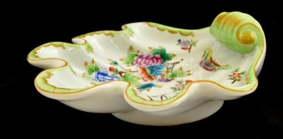 Herendi Viktória mintás kagylós kínáló, kézzel festett, jelzett, hibátlan, 21×22 cm