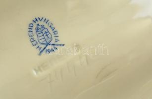 Herendi Viktória mintás kagylós kínáló, kézzel festett, jelzett, hibátlan, 21×22 cm