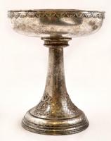 Régi alpakka tárgyak: kínáló, fűszertartó, tálka,stb, összesen: 4 db, m:5-24 cm