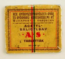 Acetyl-salicylsav fém gyógyszeres doboz, kopásokkal