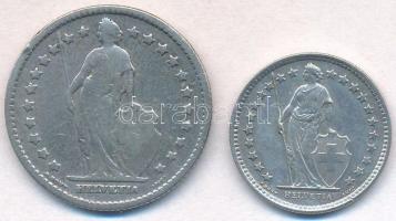 Svájc 1905B 1Fr Ag "Helvetia" + 1959B 1/2Fr Ag T:3,2
Switzerland 1905B 1 Franc Ag "H...