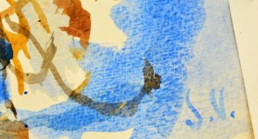 Somlai Vilma (1938-2007): Nyárvégi mozgásban. Akvarell, papír, jelzett, 33×48 cm