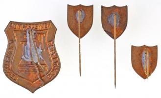 4db-os vegyes iskolai jelvény és kitűző tétel, közte "Kenyeres Júlia Általános Leányiskola"...