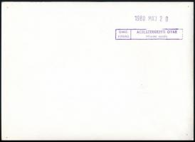 1973-1981 Ganz-Mávag gyárakról készült belső és külső fotók, 6 db, acélszerkezeti gyár műszaki osztá...