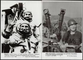 cca 1960-1970 9 db vegyes témájú MTI-fotó (sport, színház, űrhajózás), feliratozva, különböző méretb...