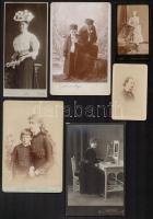 cca 1870-1900 11 db keményhátú fotó nagyrészt 11x17 cm-es méretben. / albumin photos
