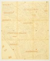 cca 1930 Budapest XII. Farkasvölgy és környékének kataszteri térképe, vászonra kasírozva, 47x40 cm