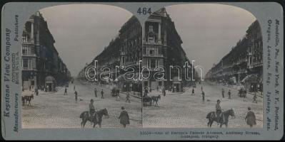 cca 1910 Operaház, Andrássy út. Két századfordulós panorámafotó / Panorama photos.