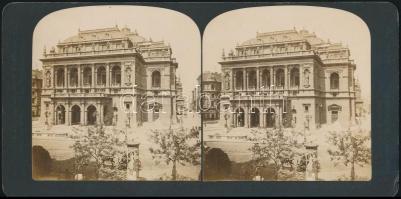 cca 1910 Operaház, Andrássy út. Két századfordulós panorámafotó / Panorama photos