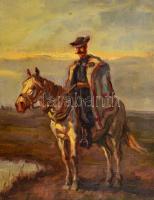 Kolozsváry Endre (1901-?): Itatás. Olaj, vászon, jelzett, keretben, 60×80 cm