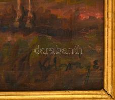 Kolozsváry Endre (1901-?): Itatás. Olaj, vászon, jelzett, keretben, 60×80 cm