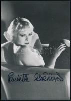 Paulette Goddard (1910-1990), filmszínésznő képe eredeti aláírásával. / Original signature 11x15 cm