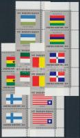 Zászló sor ívsarki négyescsíkban Flag set in corner stripes of 4