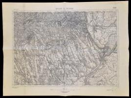 1937 Bátaszék és Pécsvárad térképe, 1:75000, Magyar Királyi Honvéd Térképészeti Intézet, 47×62,5 cm